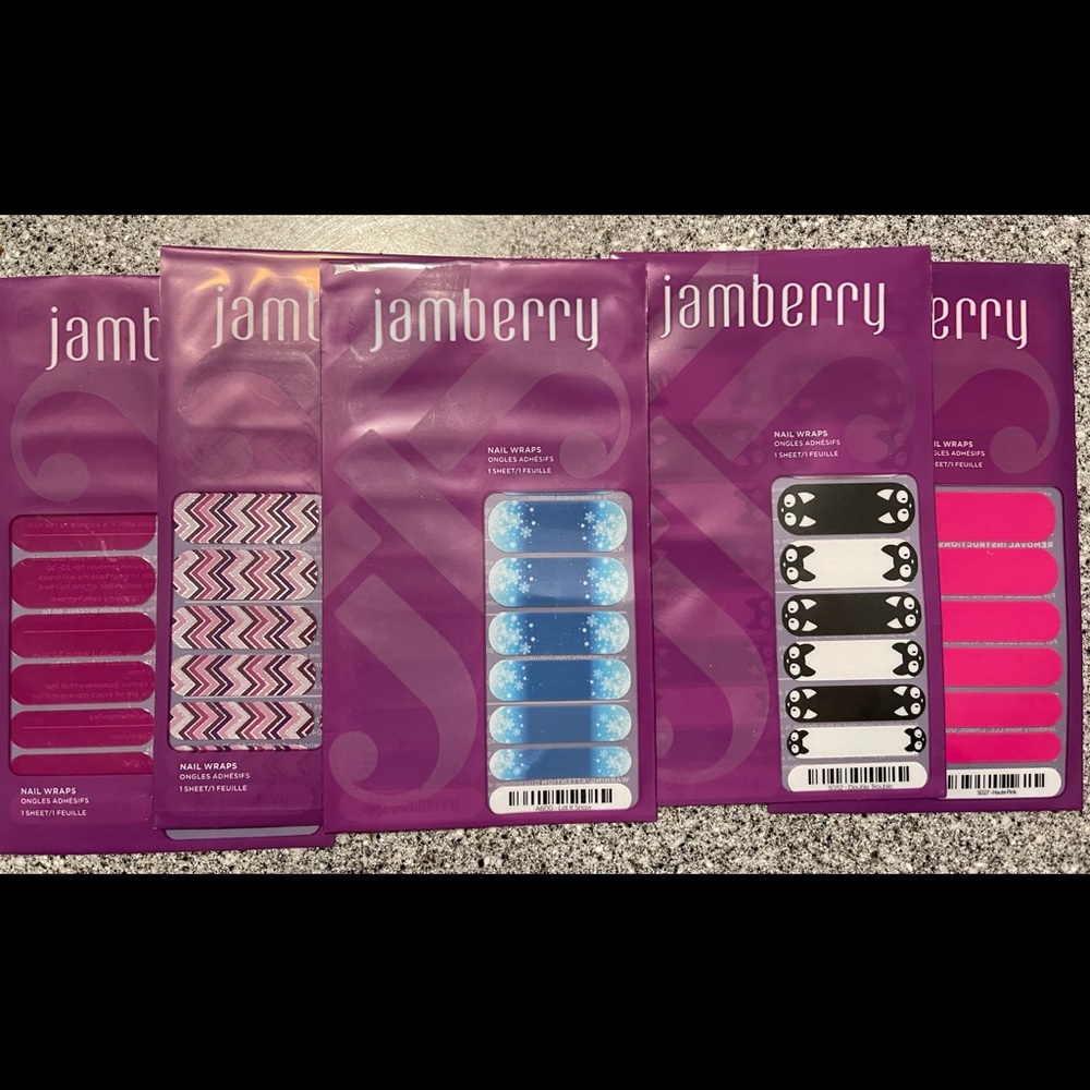 Jamberry set - 5 sheets if wraps, nail kit